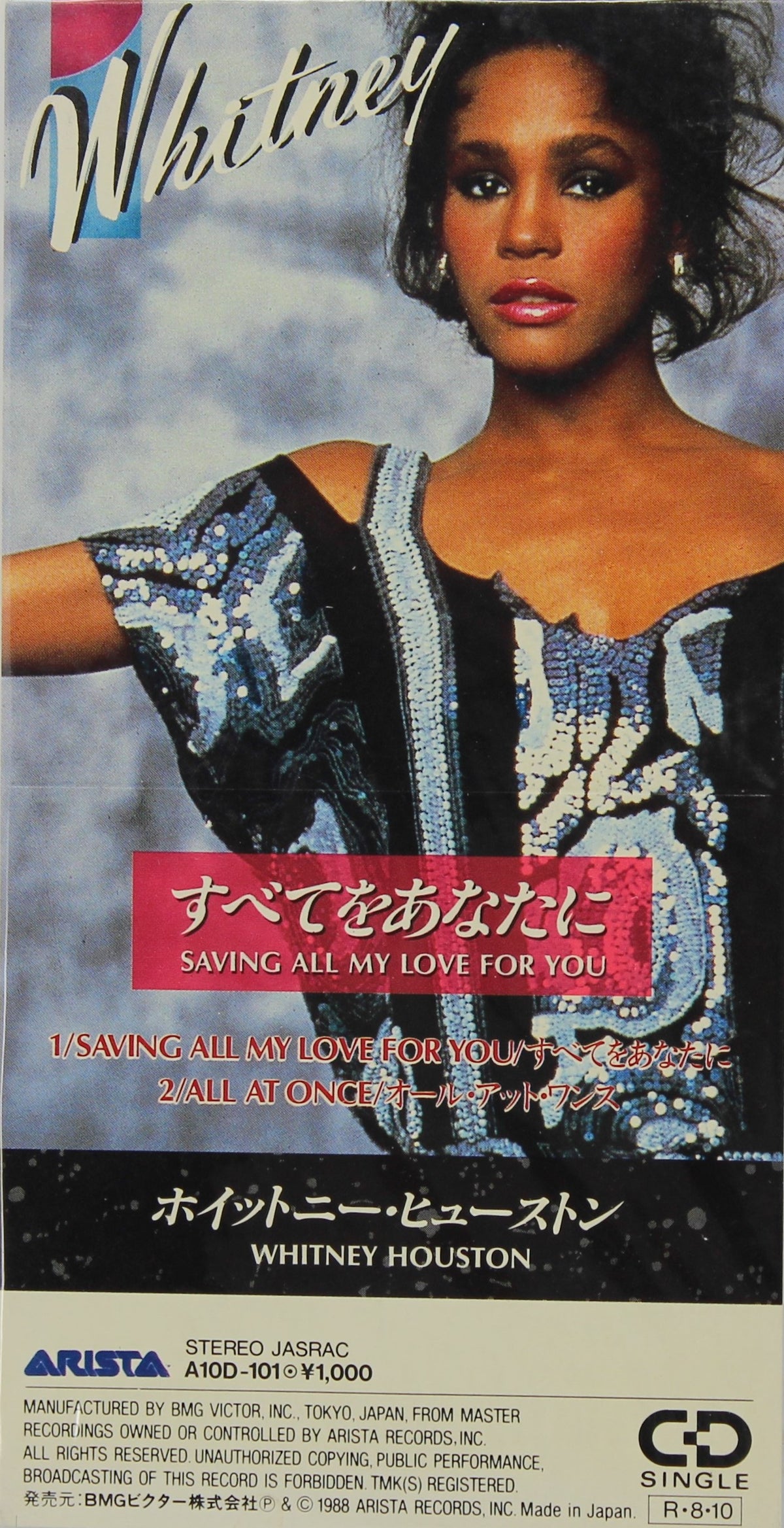 Whitney Houston – Saving All My Love For You / All At Once, CD, Mini, Single, Japan 1988