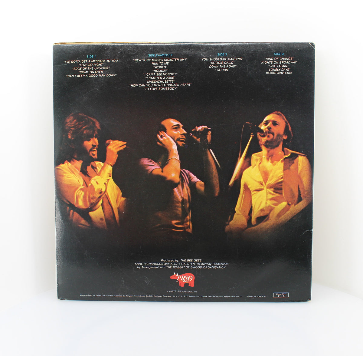 Bee Gees – Here At Last - Live, 2 x Vinyl, LP, Album, Stereo, Gatefolder, South Korea 1982