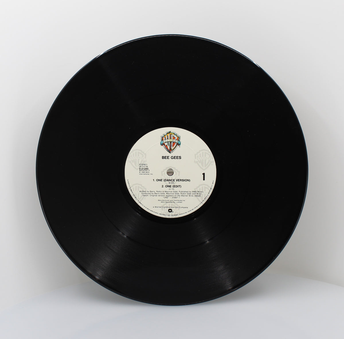Bee Gees – One (Twelve Inch Dance Version), Vinyl, 12&quot;, 45 RPM, Single, Stereo, Australia 1989