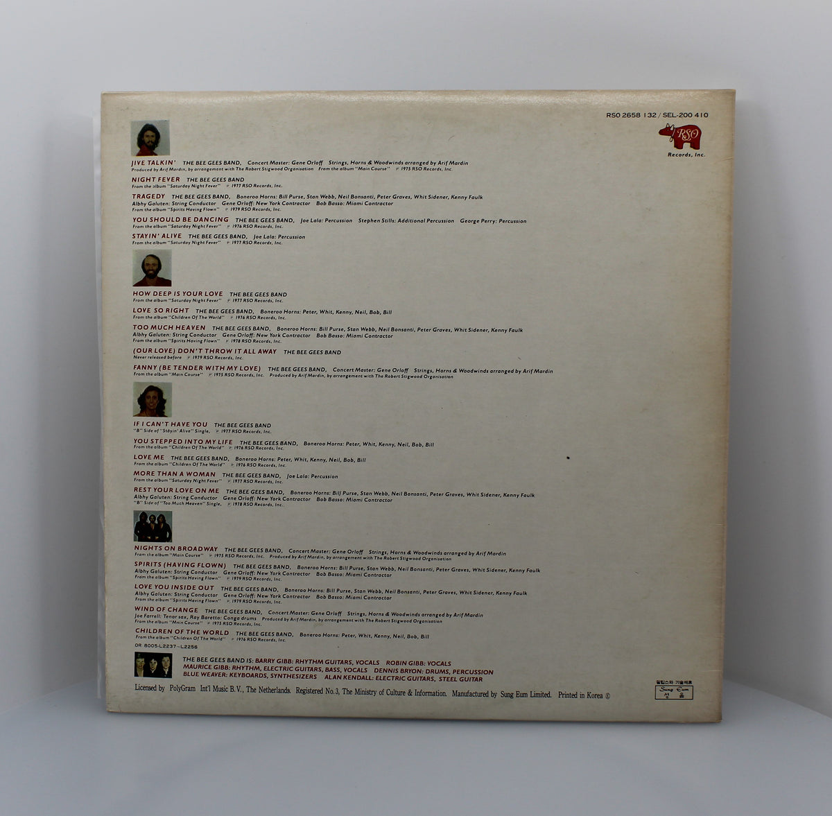 Bee Gees – Greatest, 2 x Vinyl, LP, Compilation, Stereo, Promo, South Korea 1979