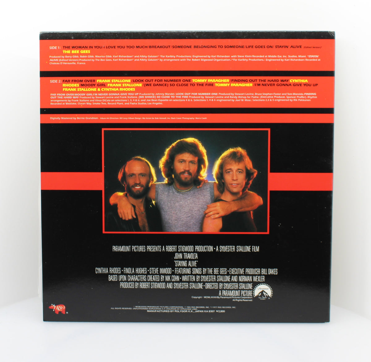 Bee Gees - Various – The Original Motion Picture Soundtrack - Staying Alive, Vinyl, LP, Album, Promo, White Label, Japan 1983