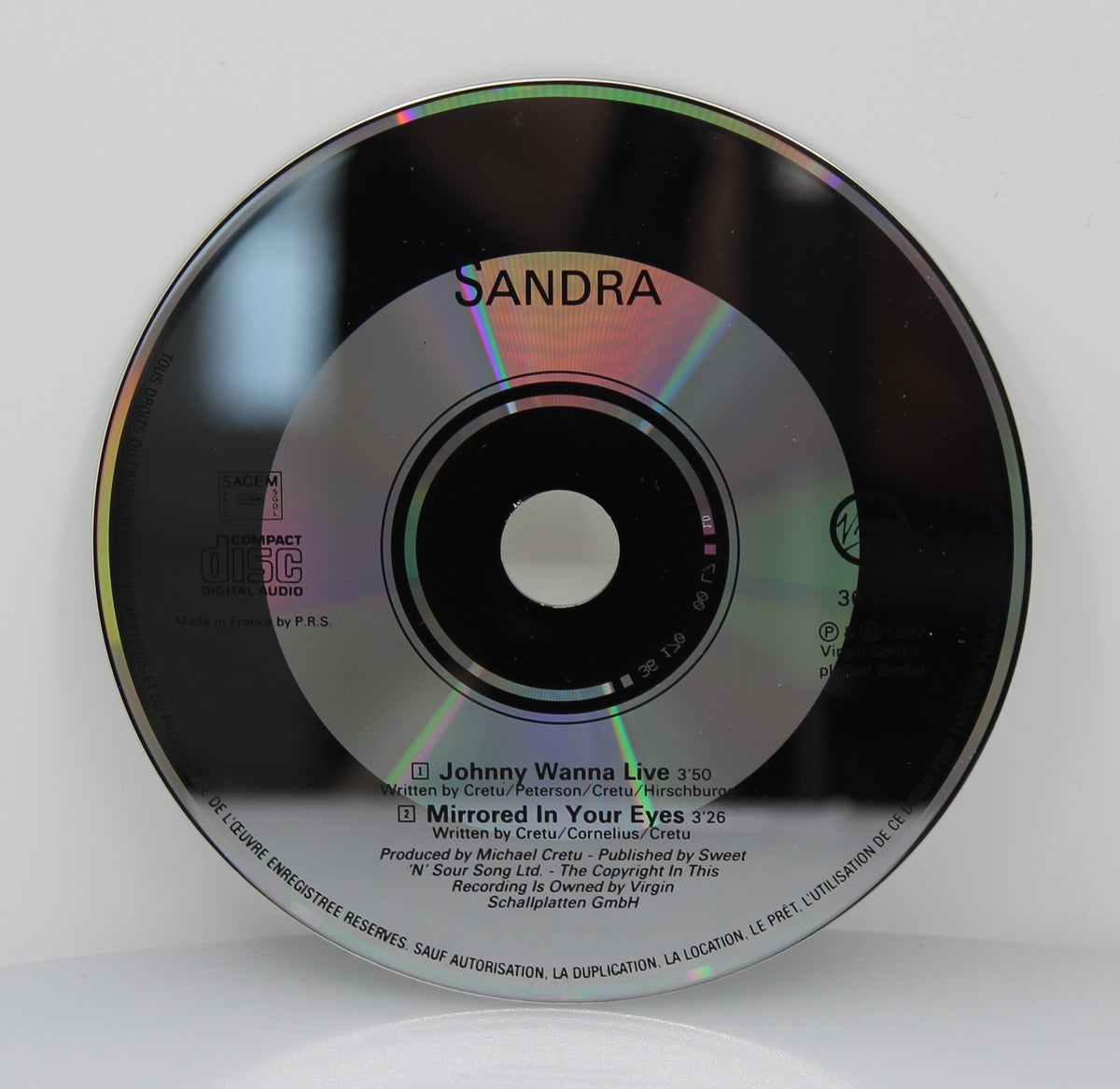 Sandra – Johnny Wanna Live, CD, Single, Cardboard Sleeve, France 1992