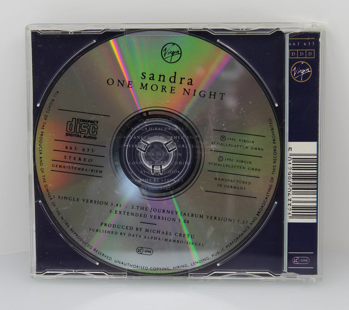 Sandra – One More Night, CD, Maxi-Single, Europe 1990