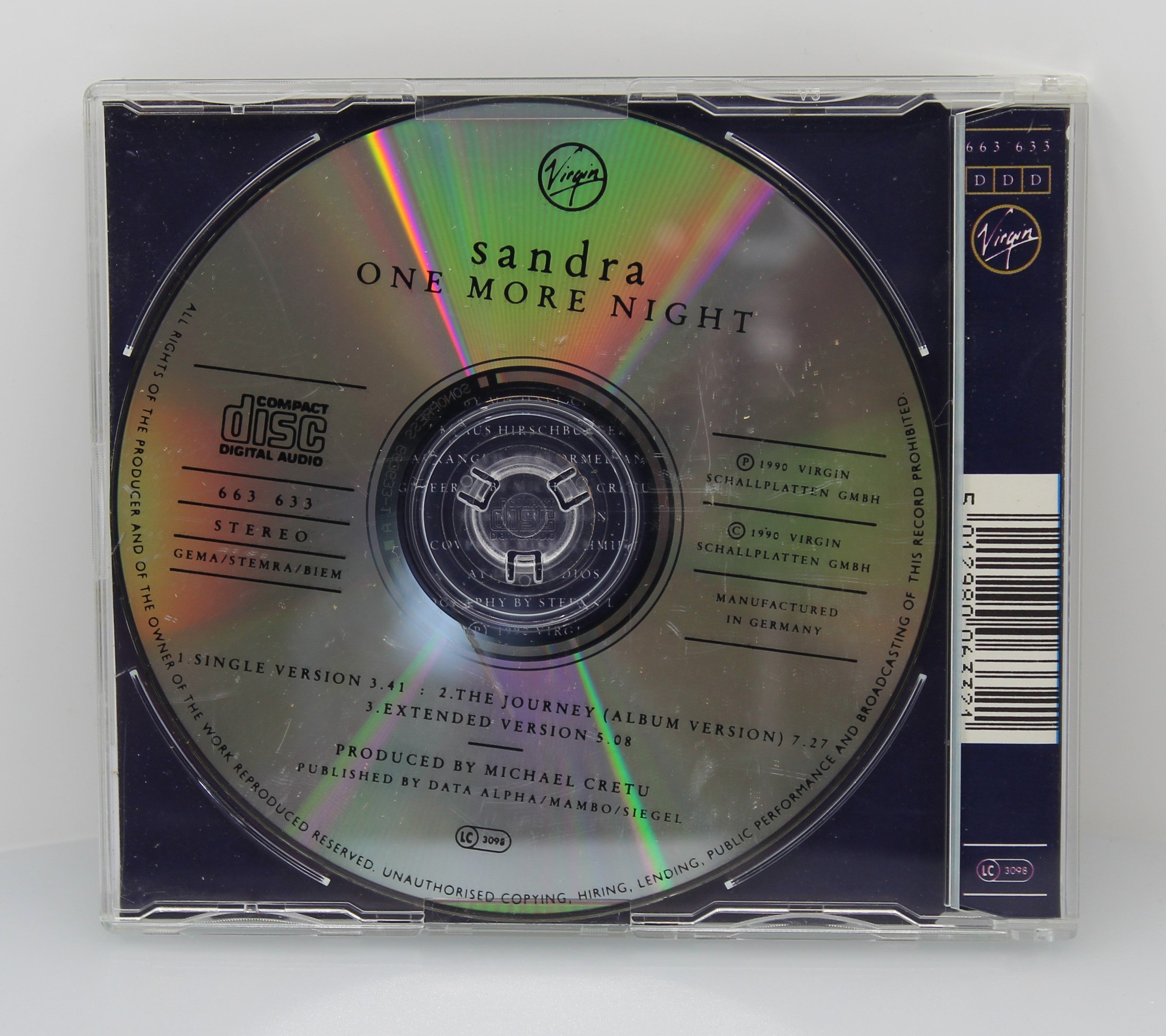 Sandra OMD 8cmCD 非売品 Virgin Japan Promo Sandra – One More Night, CD, Maxi-Single, Europe 1990 - preciousvinyl