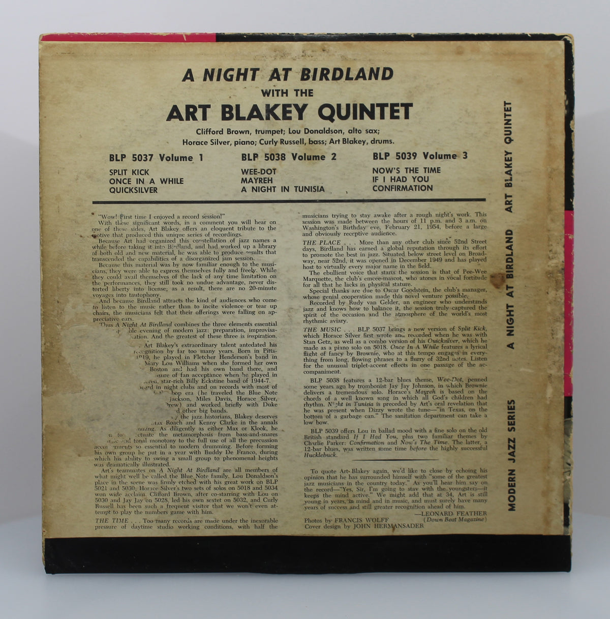 Art Blakey Quintet ‎– A Night At Birdland, Vol. 2, Vinyl, LP, 10&quot;, Album, Mono, 2nd press, Jazz, USA 1954