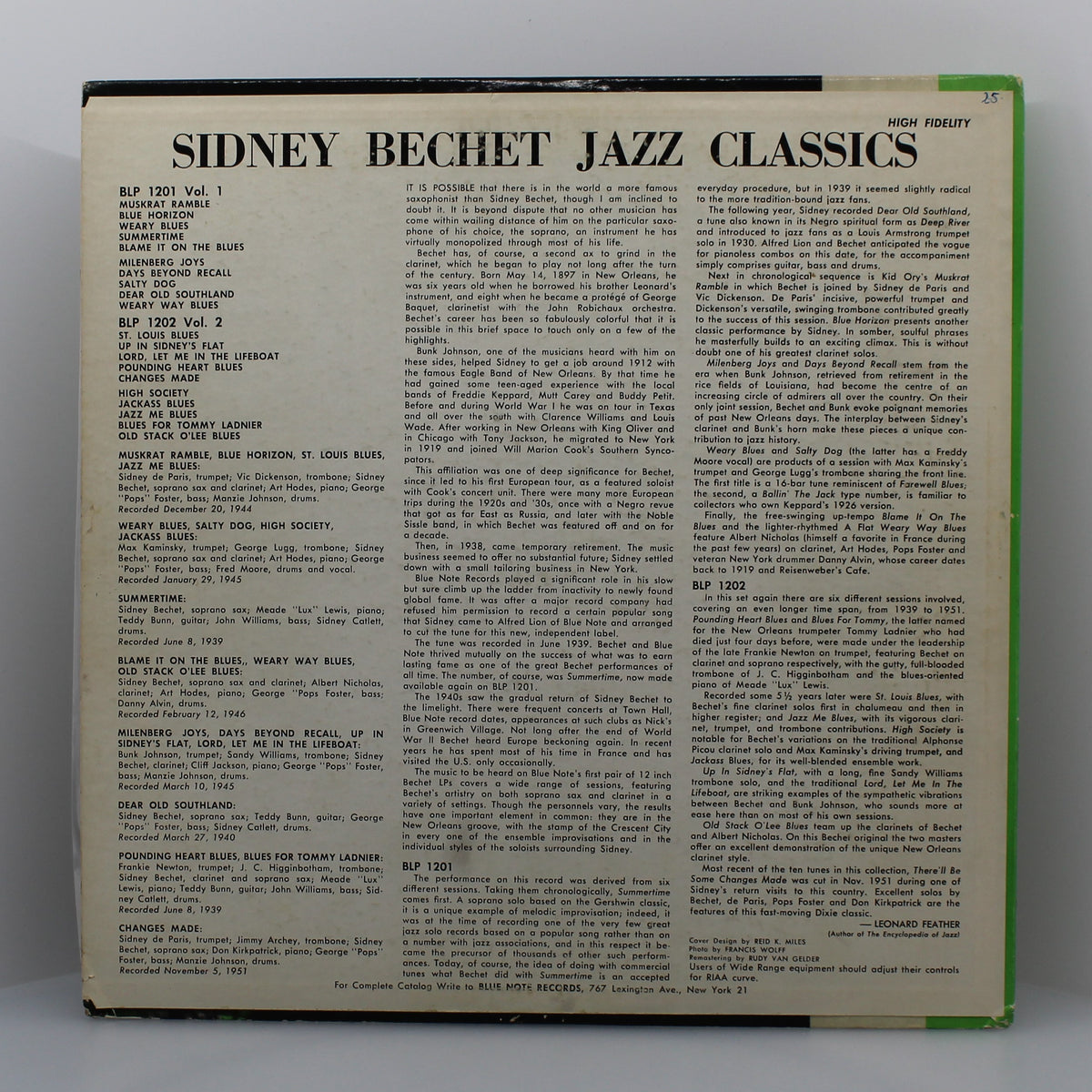 Sidney Bechet - Jazz Classics Volume 2, Vinyl, LP, Mono, Jazz, USA 1955