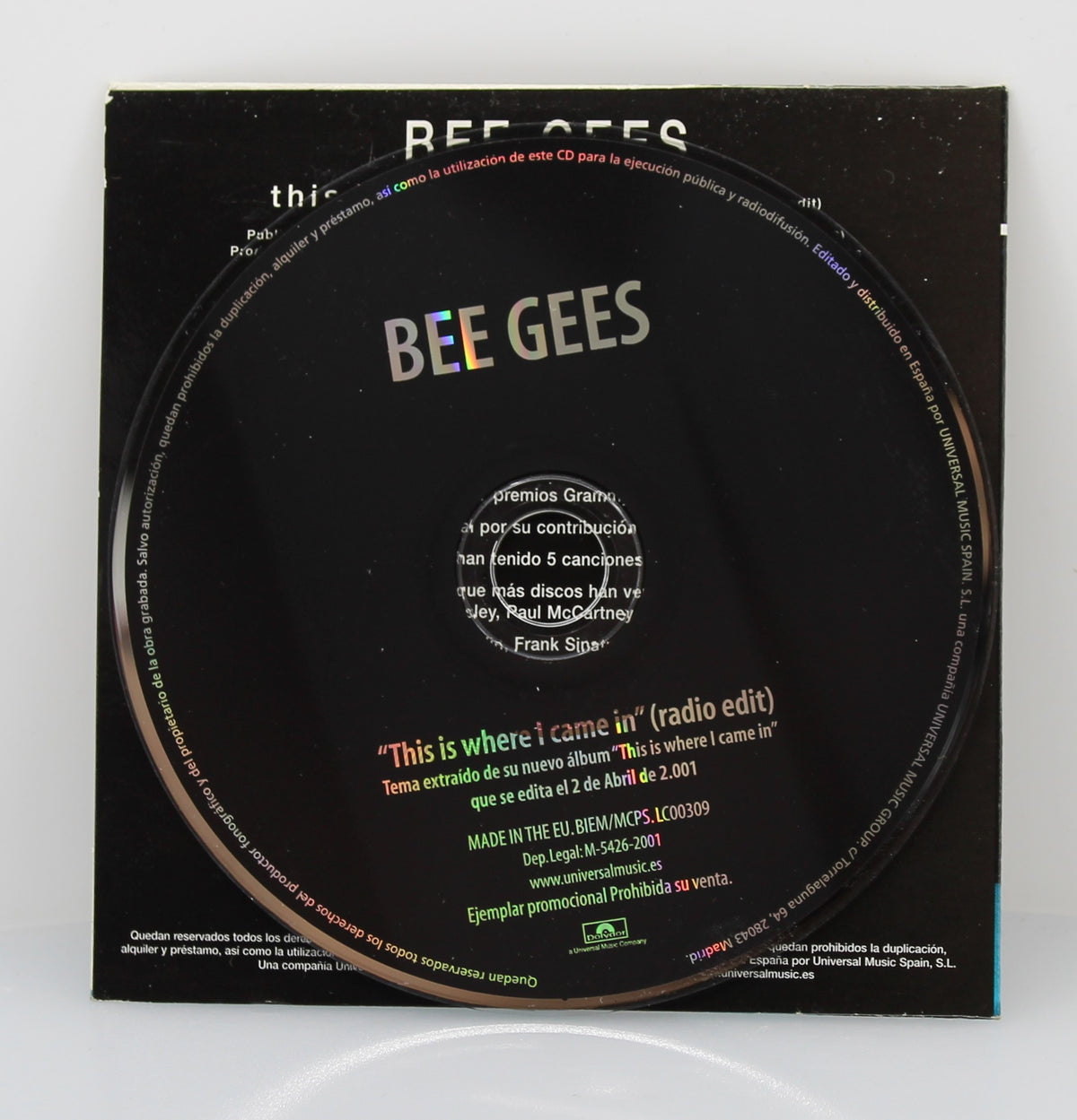 Bee Gees – This Is Where I Came In, CD, Single, Promo, Spain 2000