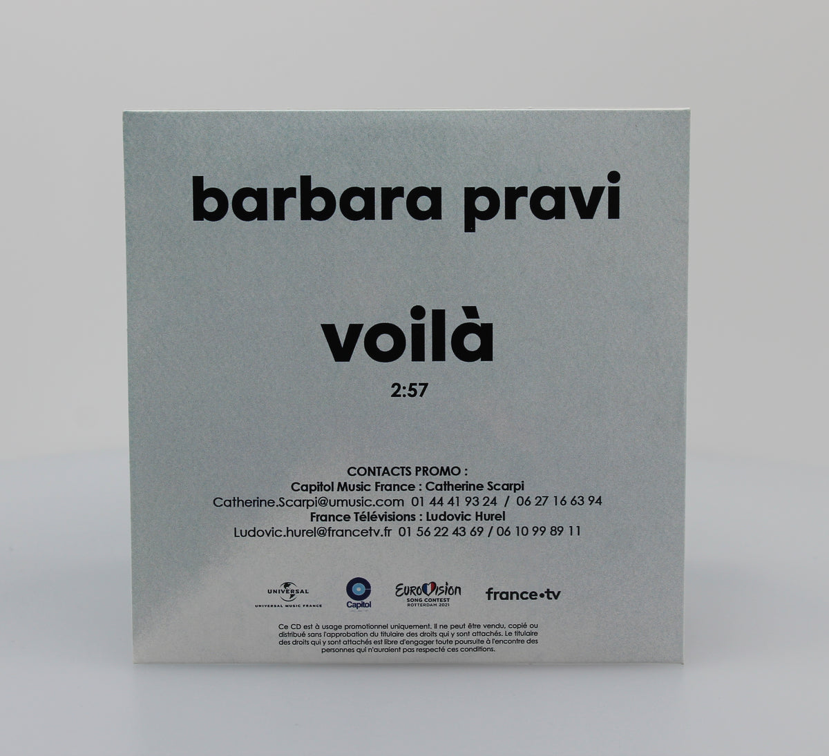 Barbara Pravi, Voilà, CDr Single Promo, France 2020