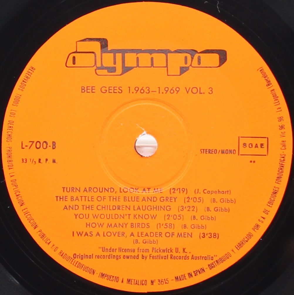 Bee Gees ‎– 63/69 (Vol.3), Vinyl, LP, Compilation, Spain 1979