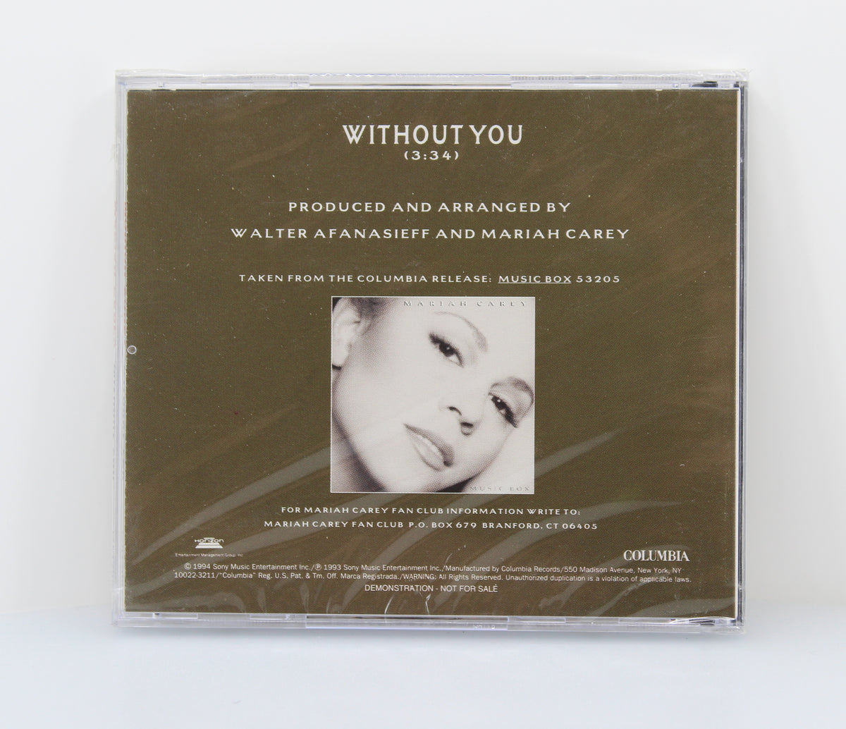 Mariah Carey – Without You, CD, Single, Promo. US 1994