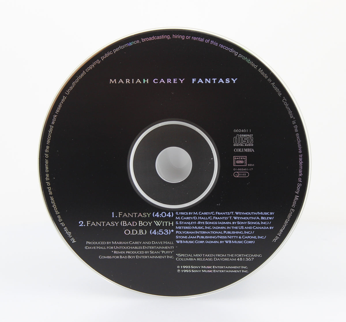 Mariah Carey – Fantasy, CD, Single, Cardboard Sleeve, Europe 1995