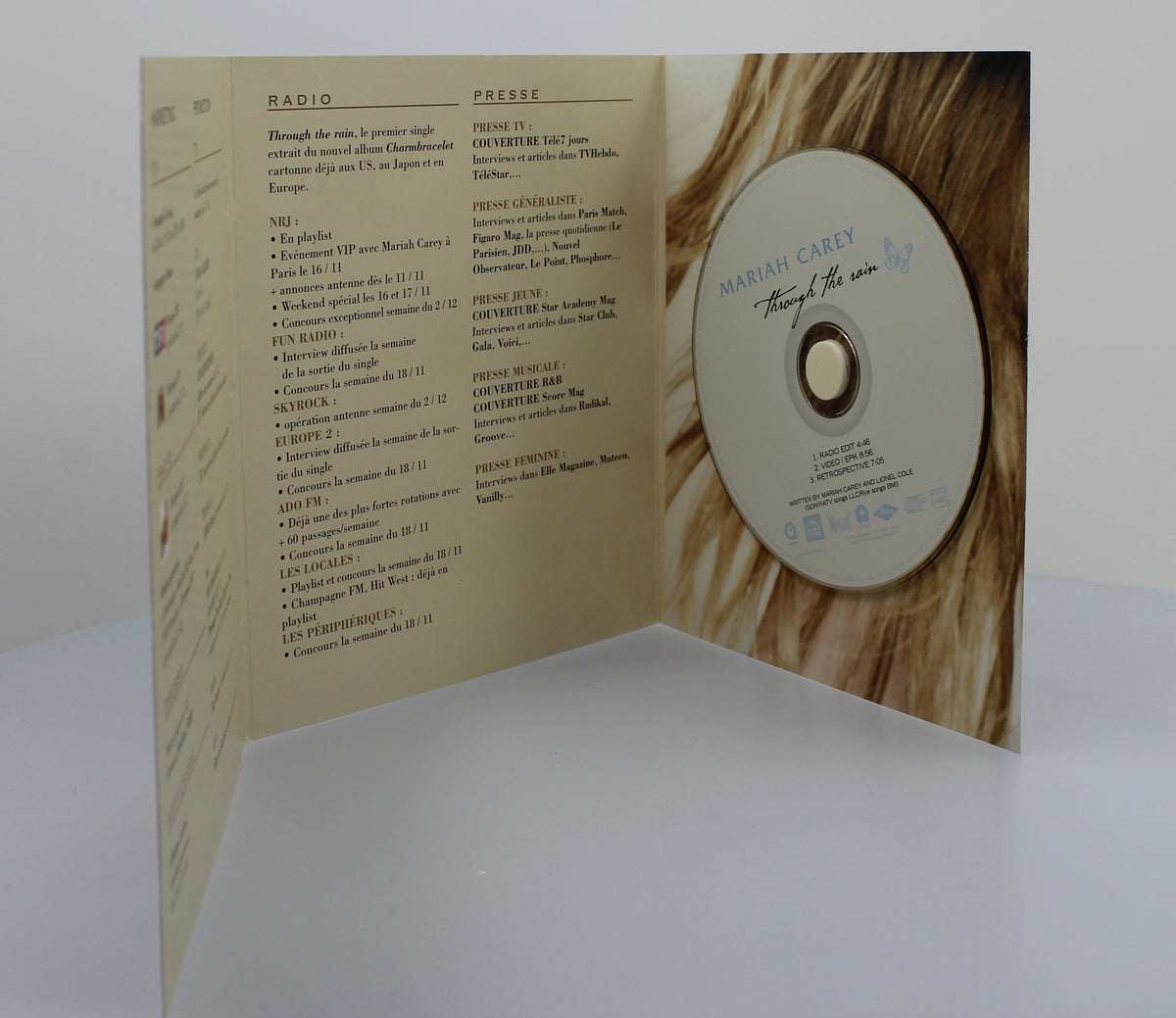 Mariah Carey – Charmbracelet / Through The Rain, CD, Enhanced, Promo, Gatefold, France 2002