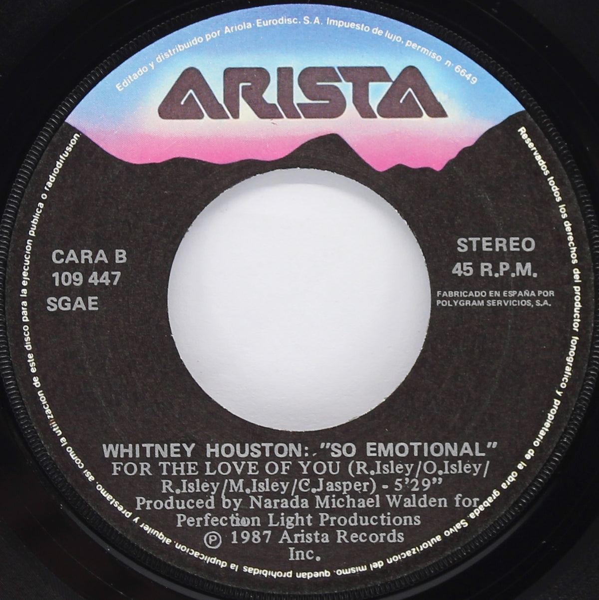 Whitney – So Emotional, Vinyl, 7&quot;, 45 RPM, Single, Spain 1987