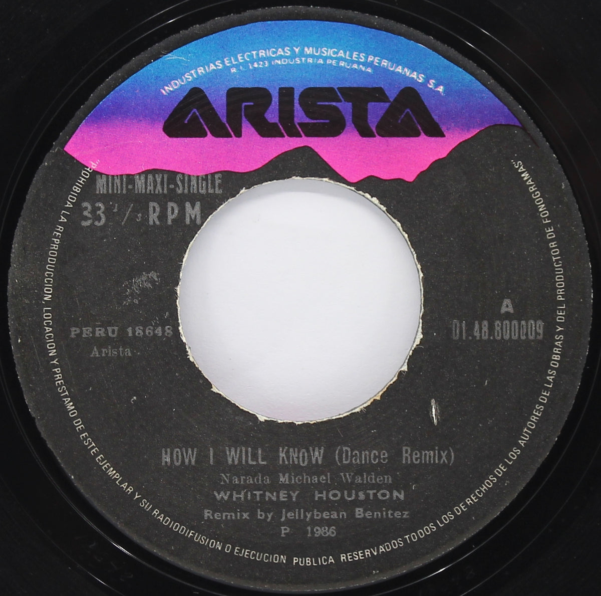 Whitney Houston ‎– How Will I Know (Dance Remix), Vinyl, 7&quot;, 33 ⅓ RPM, Single