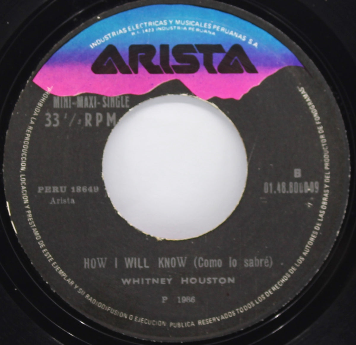 Whitney Houston ‎– How Will I Know (Dance Remix), Vinyl, 7&quot;, 33 ⅓ RPM, Single