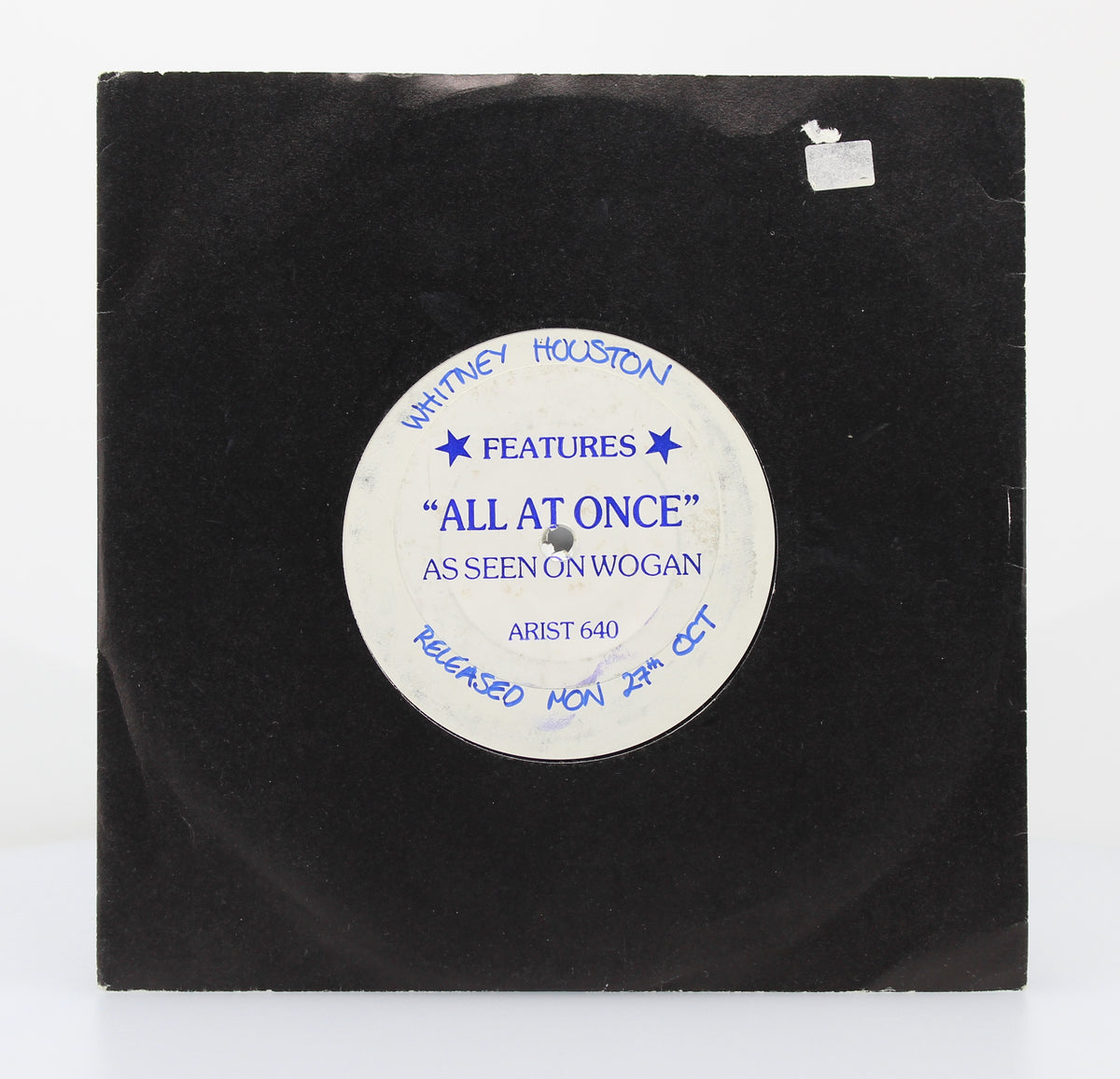 Whitney Houston ‎– All At Once, Vinyl, 7&quot;, 45 RPM, Single Sided, UK 1986
