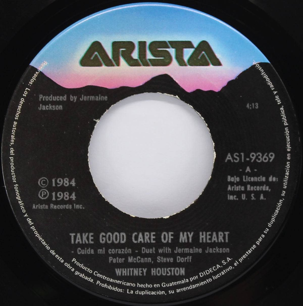 Whitney Houston – Take Good Care Of My Heart, Vinyl, 7&quot;, 45 RPM, Guatemala 1985