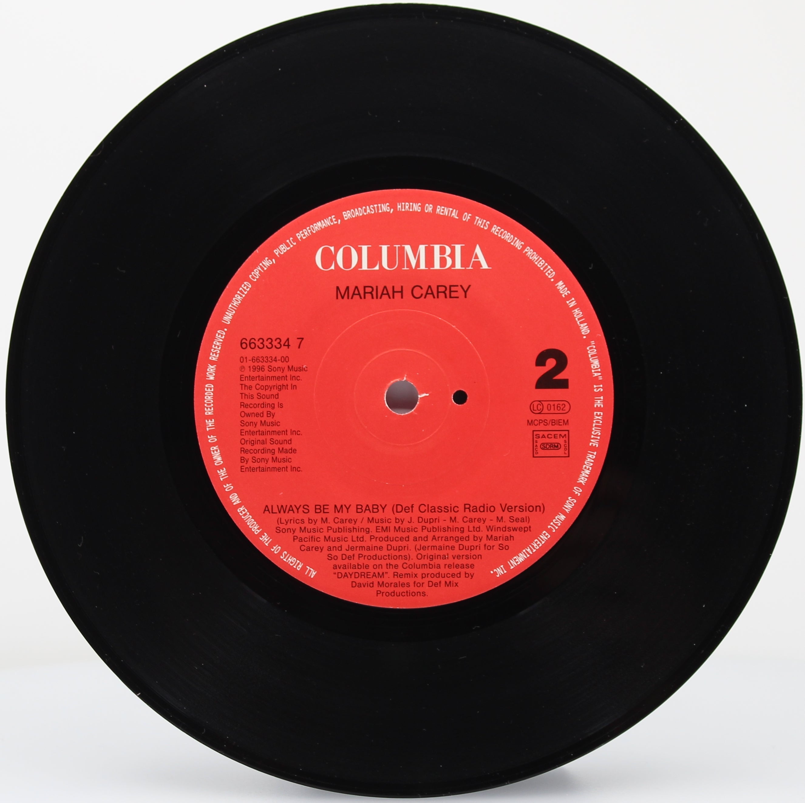 Mariah Carey ‎– Always Be My Baby, Vinyl, 7