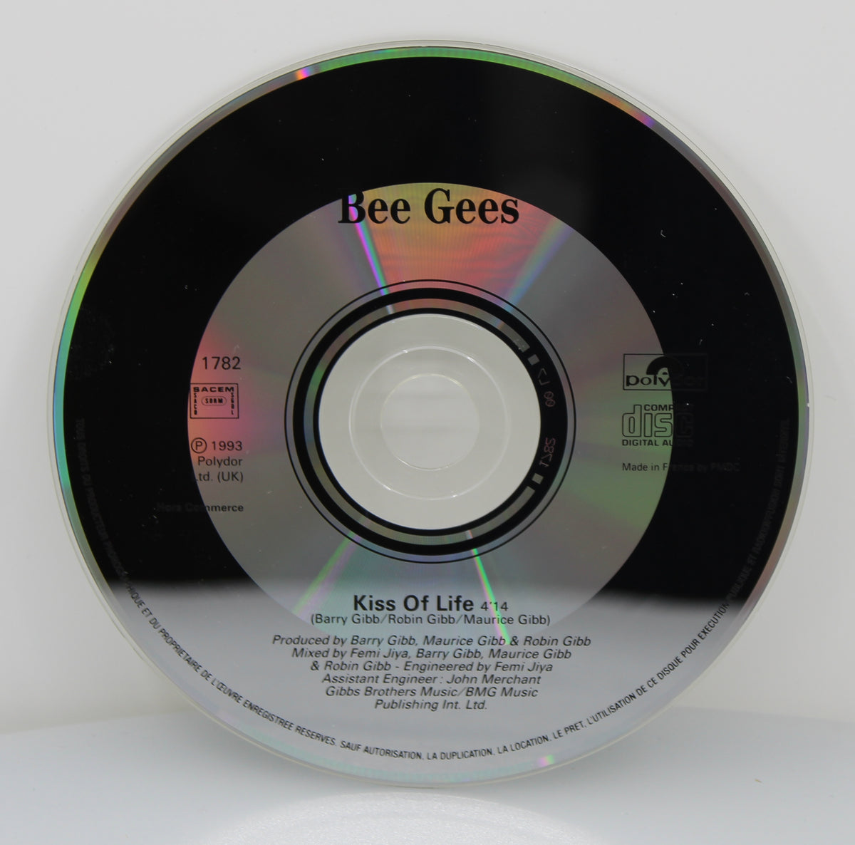 Bee Gees - Kiss Of Life, CD, Single, Promo, France 1993