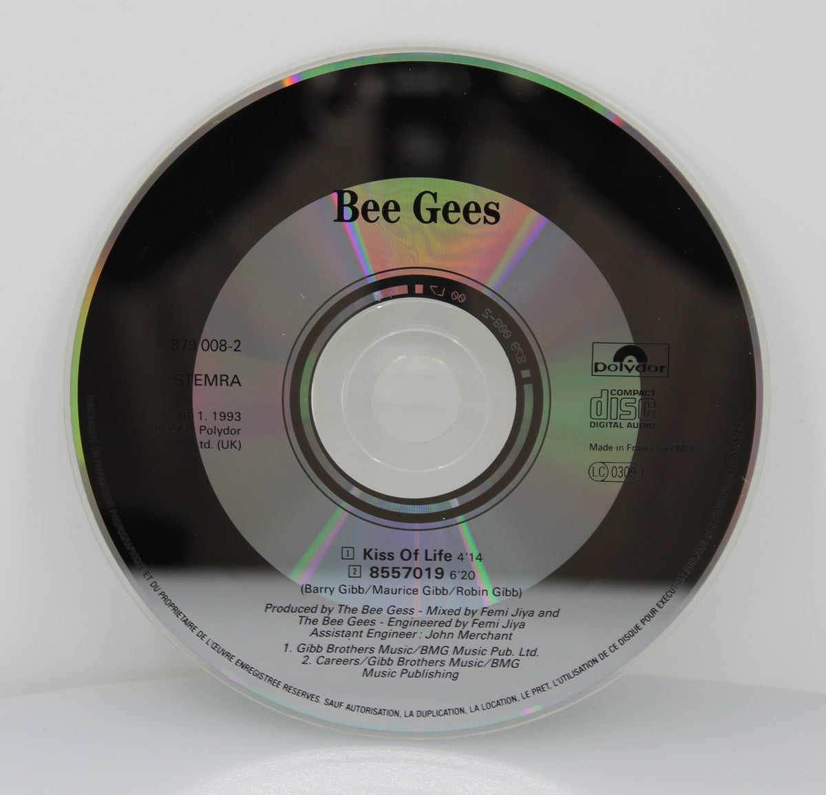 Bee Gees ‎– Kiss Of Life, CD, Single, France 1994