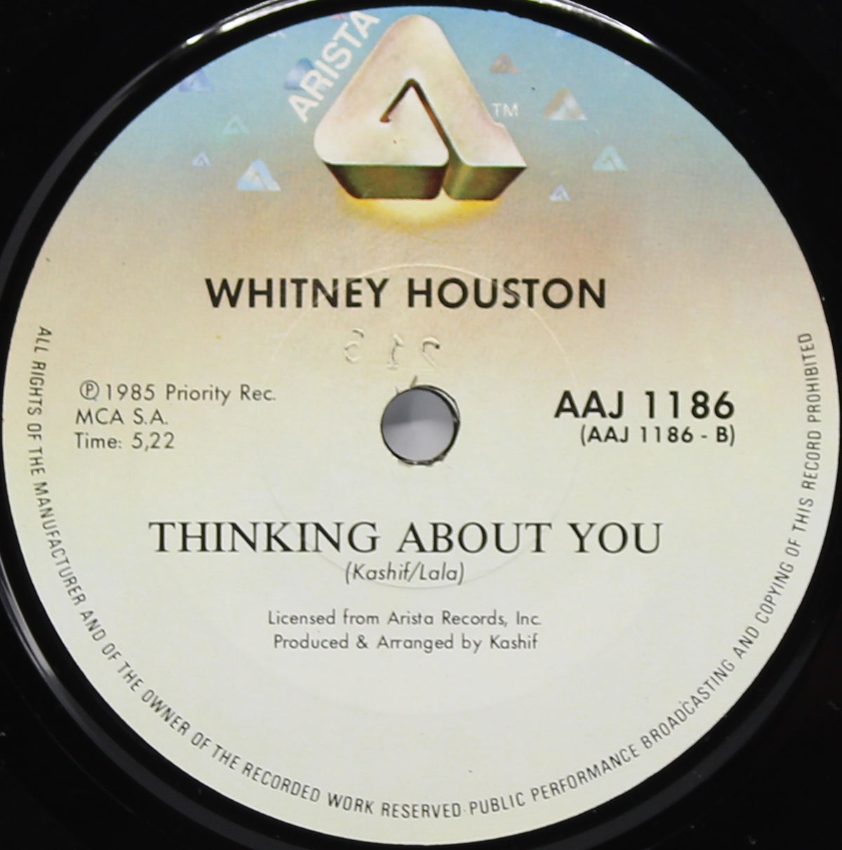 Whitney Houston ‎– How Will I Know, Vinyl, 7&quot;, 45 RPM, Single, South Africa 1985