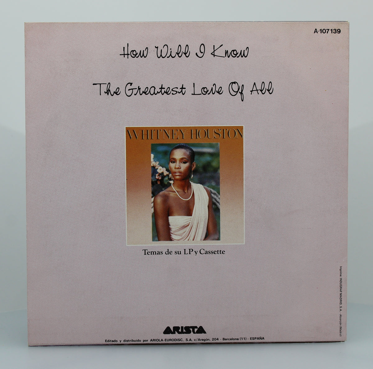 Whitney Houston ‎– How Will I Know, Vinyl, 7&quot;, 45 RPM, Single, Promo, Spain 1985