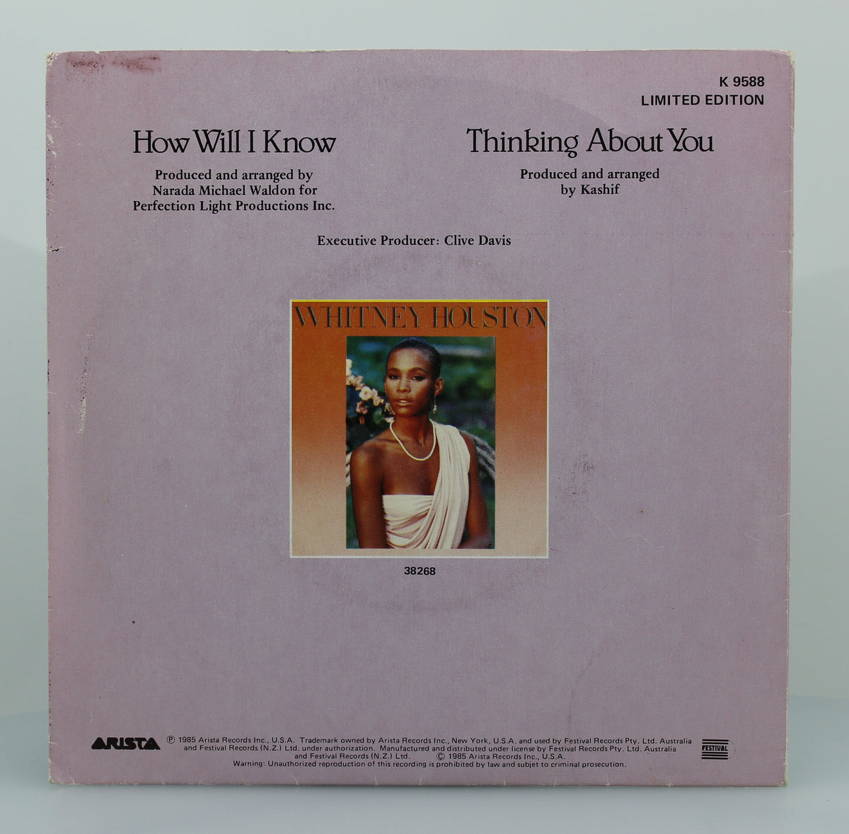 Whitney Houston ‎– How Will I Know, Vinyl, 7&quot;, Single, Limited Edition, New Zealand 1985