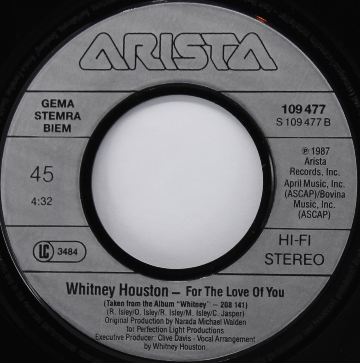 Whitney Houston – So Emotional, Vinyl, 7&quot;, 45 RPM, Single, Europe 1987