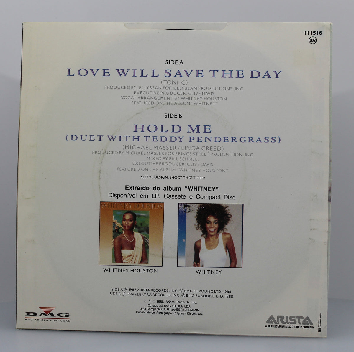 Whitney Houston ‎– Love Will Save The Day, Vinyl, 7&quot;, 45 RPM, Single, Portugal 1988