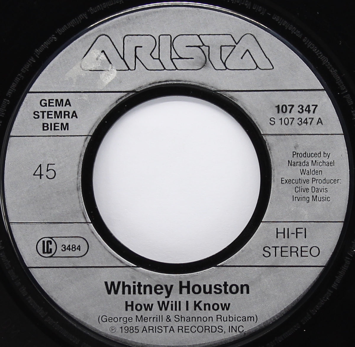 Whitney Houston ‎– How Will I Know, Vinyl, 7&quot;, Single, 45 RPM, Europe 1985