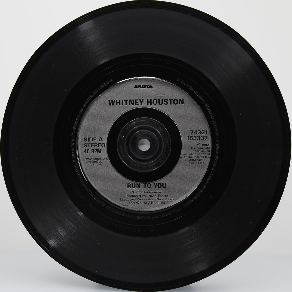 Whitney Houston ‎– Run To You, Vinyl, 7&quot;, Single, UK 1993