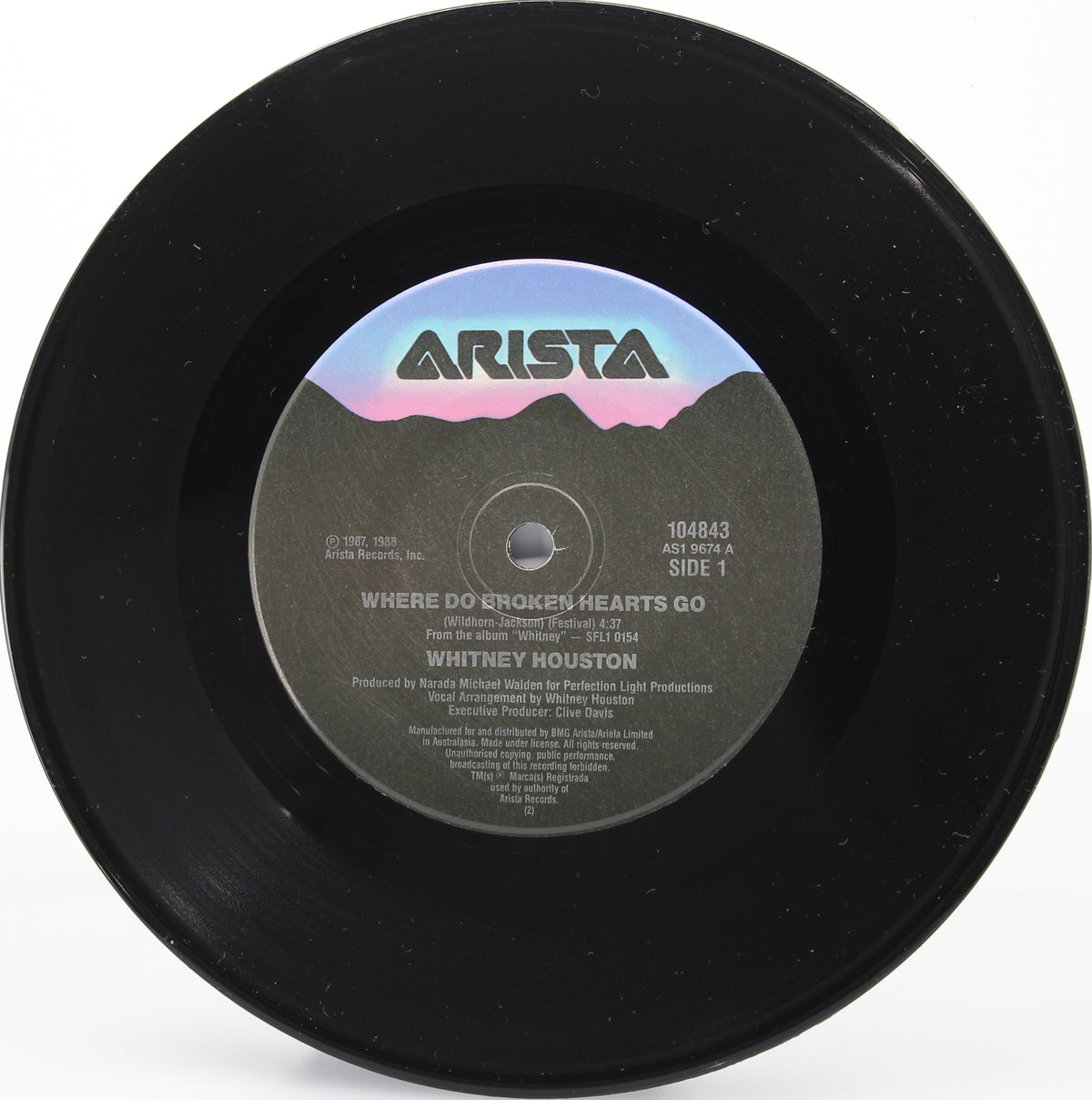 Whitney Houston – Where Do Broken Hearts Go, Vinyl, 7&quot;, 45 RPM, Single, Australasia 1988