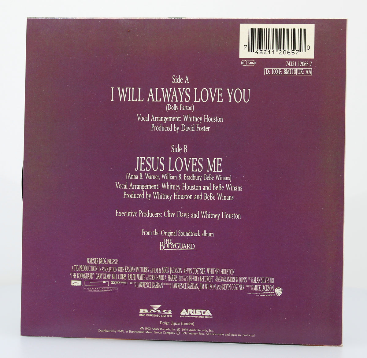 Whitney Houston ‎– I Will Always Love You, Vinyl, 7&quot;, 45 RPM, Single, Silver Injection Labels, Europe 1992