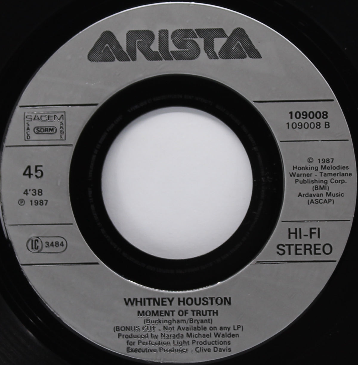 Whitney Houston – I Wanna Dance With Somebody (Who Loves Me), Vinyl, 7&quot;, 45 RPM, Single, Stereo, France 1987