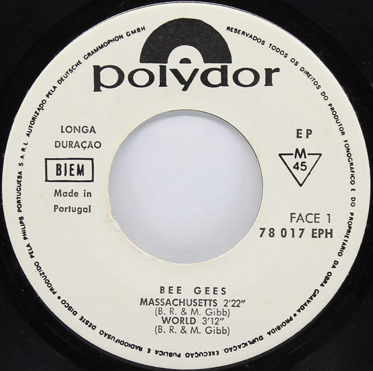 The Bee Gees – Massachusetts, Vinyl, 7&quot;, 45 RPM, EP, Promo, Portugal