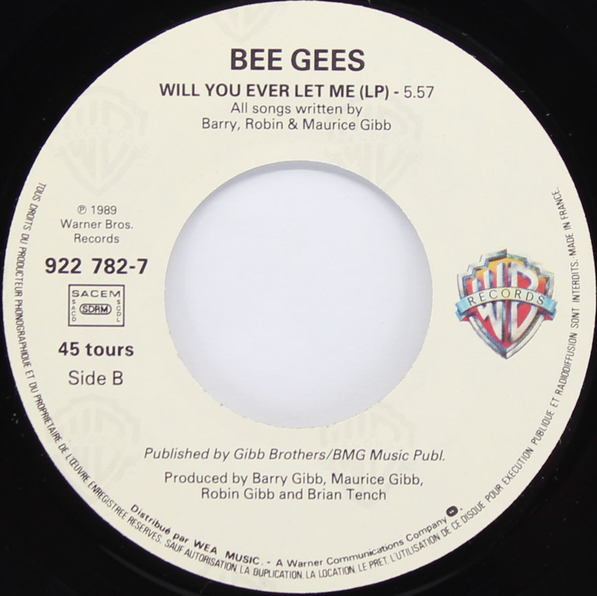 Bee Gees ‎– Tokyo Nights, Vinyl, 7&quot;, 45 RPM, Single, France 1989