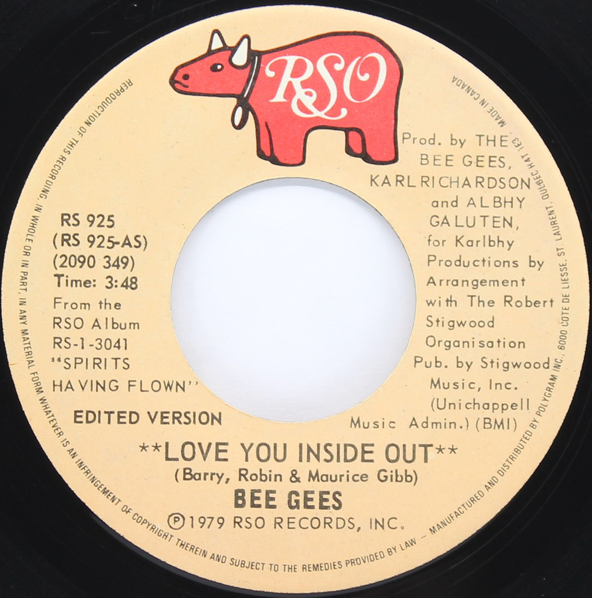 Bee Gees ‎– Love You Inside Out, Vinyl, 7&quot;, 45 RPM, Single, Canada 1979