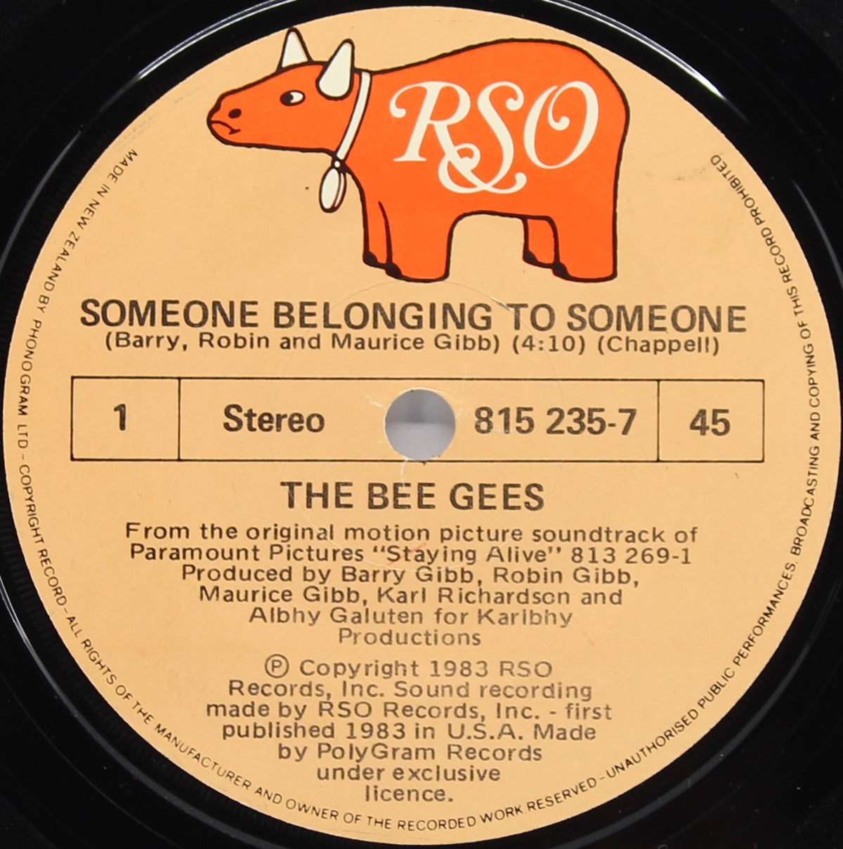 Bee Gees - Someone Belonging To Someone, Vinyl 7&quot; Single 45rpm, Promo, New Zealand 1983