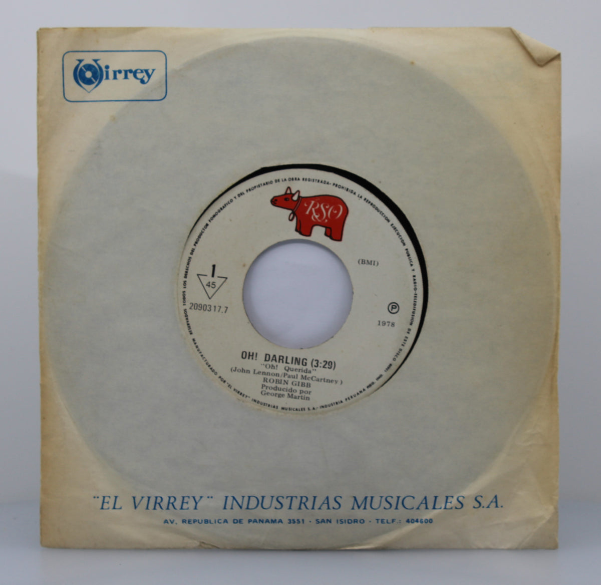 Bee Gees - Oh! Darling, Vinyl 7&quot; 45rpm, Peru 1978