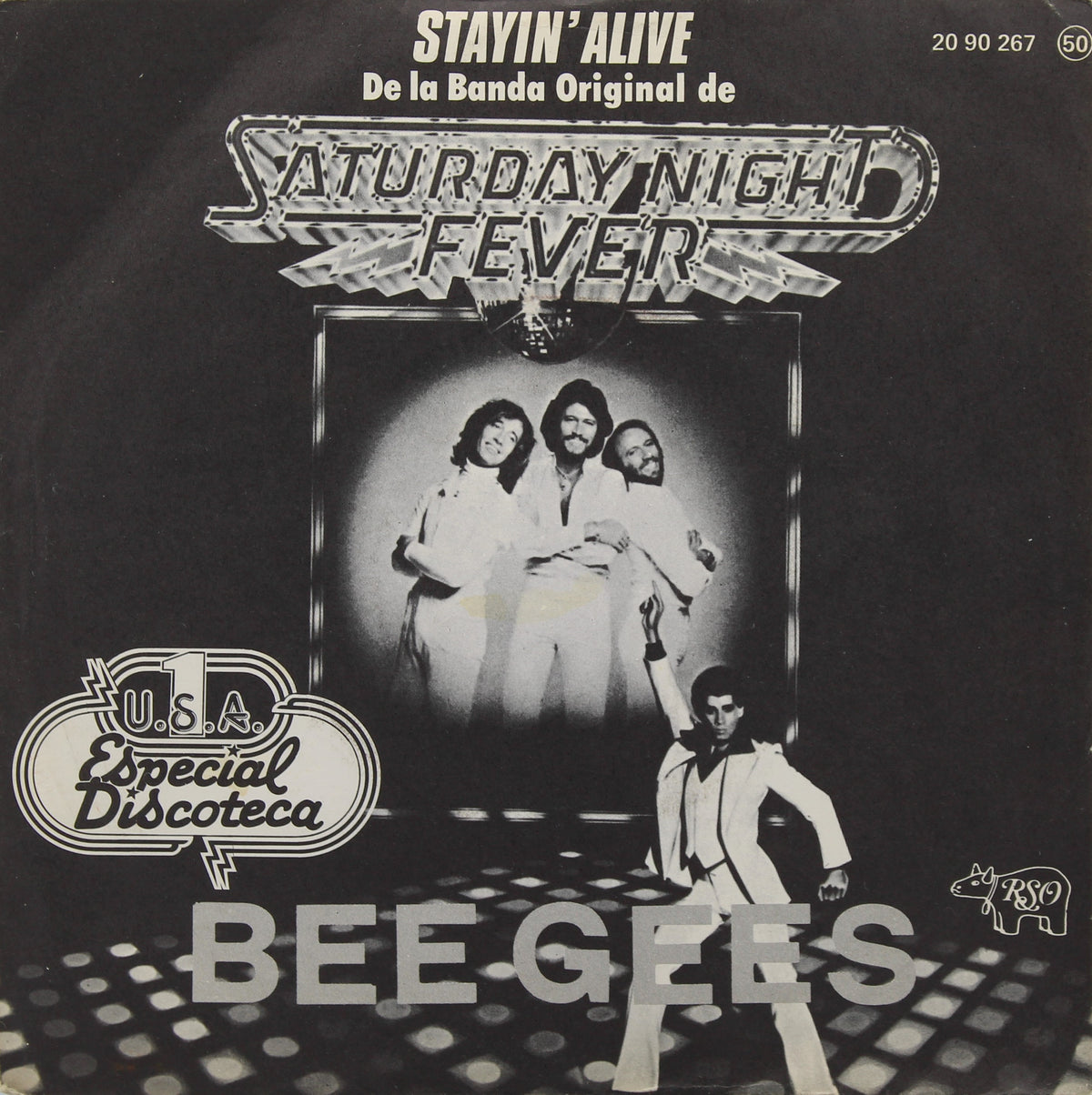 Bee Gees – Stayin&#39; Alive, Vinyl, 7&quot;, 45 RPM, Single, Stereo, Spain 1977