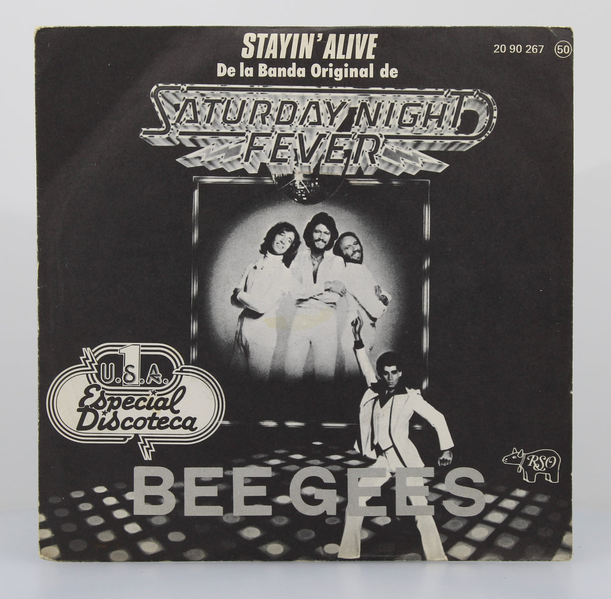 Bee Gees – Stayin&#39; Alive, Vinyl, 7&quot;, 45 RPM, Single, Stereo, Spain 1977