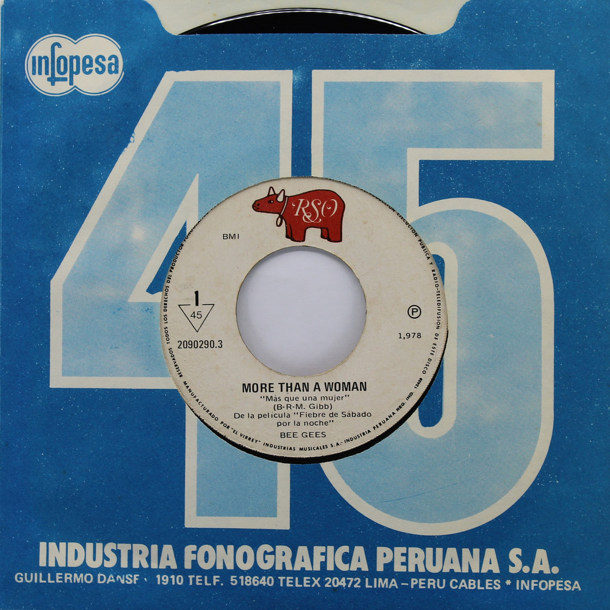 Bee Gees - More Than A Woman, Vinyl, 7&quot;, 45 RPM, Single, Peru 1978