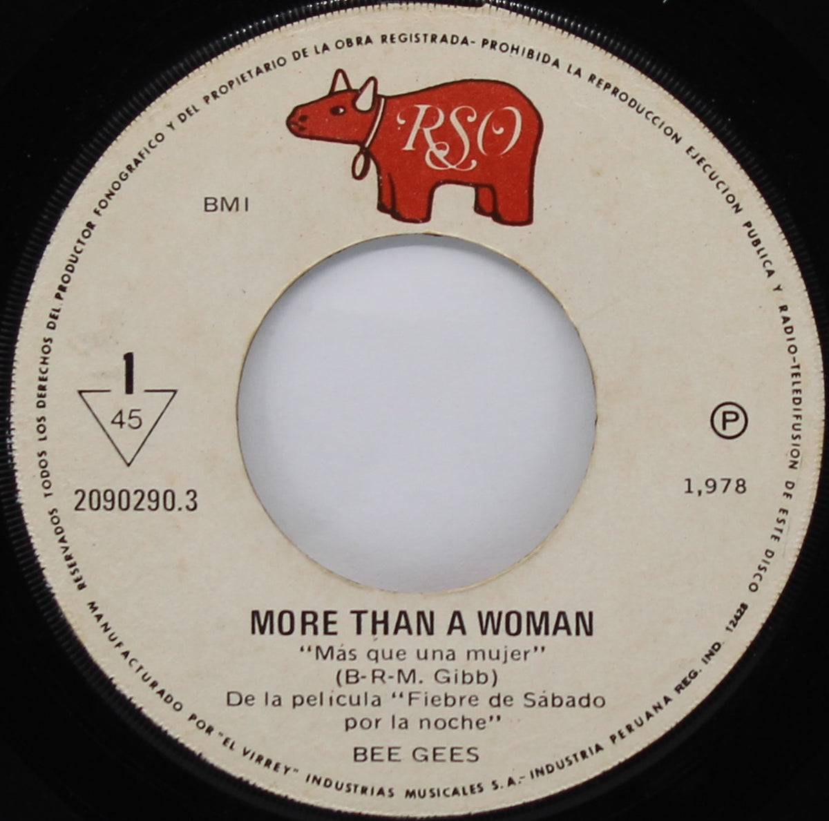 Bee Gees - More Than A Woman, Vinyl, 7&quot;, 45 RPM, Single, Peru 1978