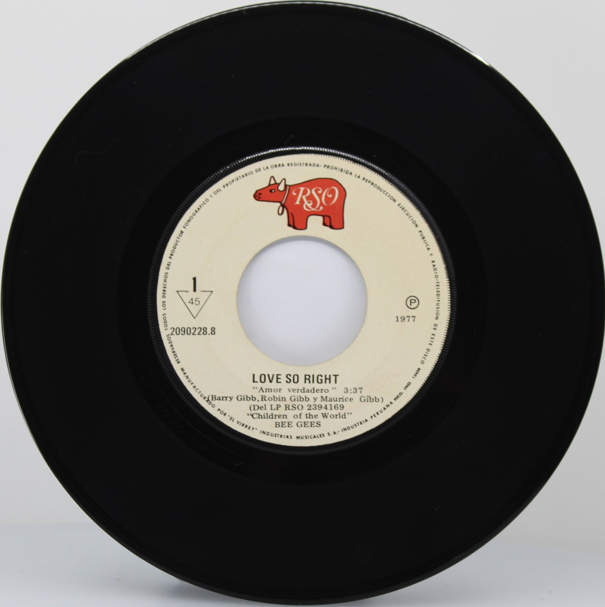 Bee Gees - Love So Right, Vinyl, 7&quot;, Single, 45 RPM, Peru 1977