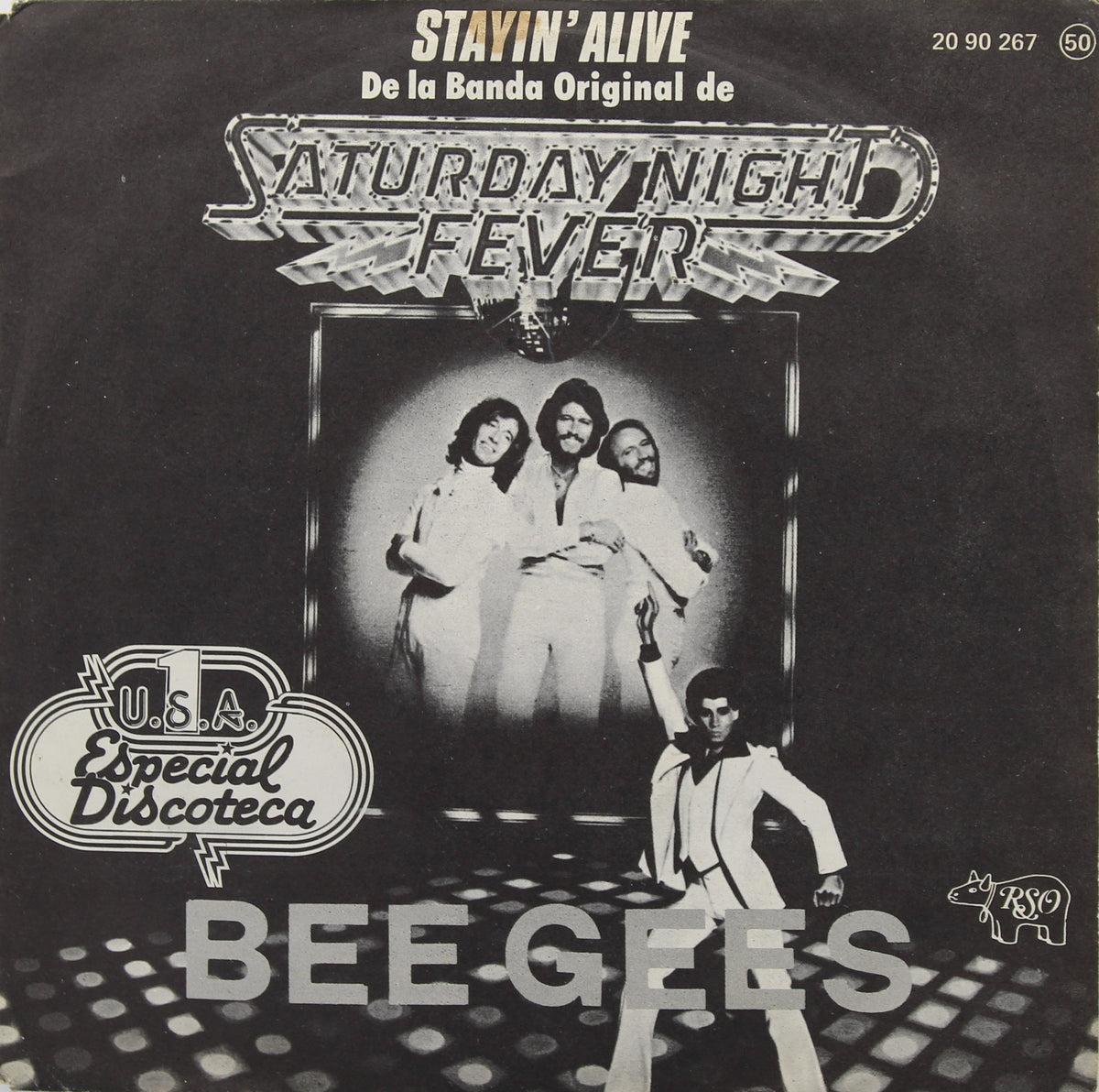 The Bee Gees – Stayin&#39; Alive, Vinyl, 7&quot;, Single, 45 RPM, Spain 1977