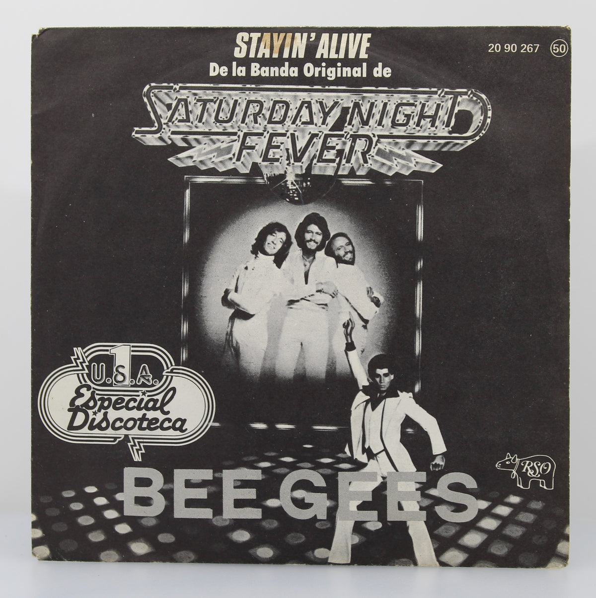 The Bee Gees – Stayin&#39; Alive, Vinyl, 7&quot;, Single, 45 RPM, Spain 1977