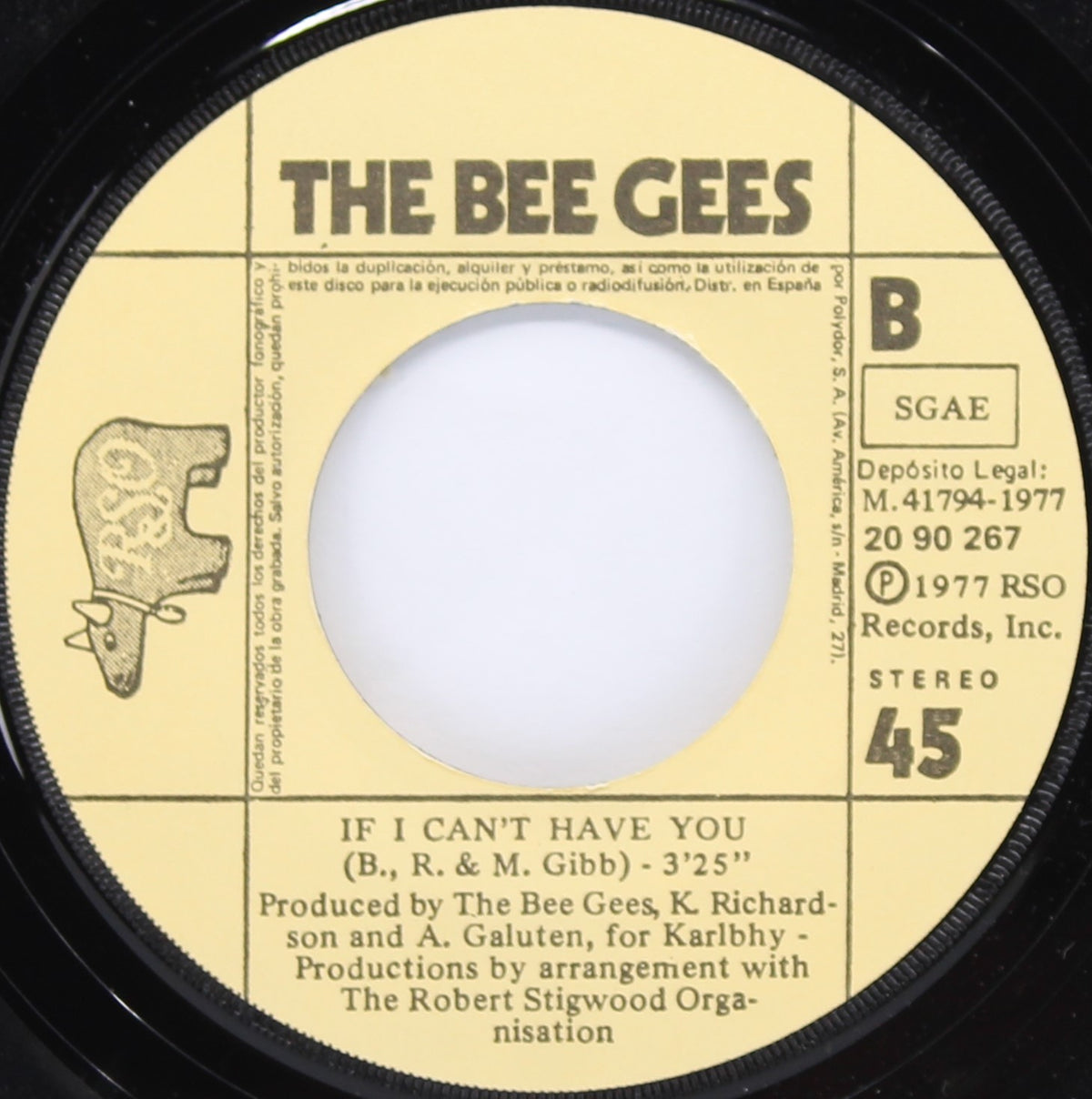 The Bee Gees – Stayin&#39; Alive, Vinyl, 7&quot;, Single, 45 RPM, Spain 1977