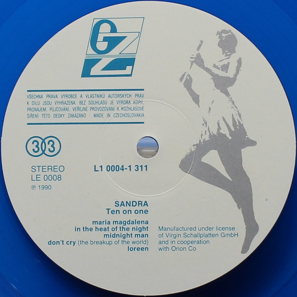 Sandra – Ten On One (The Singles), Blue Vinyl, LP, Compilation, Czechoslovakia 1990