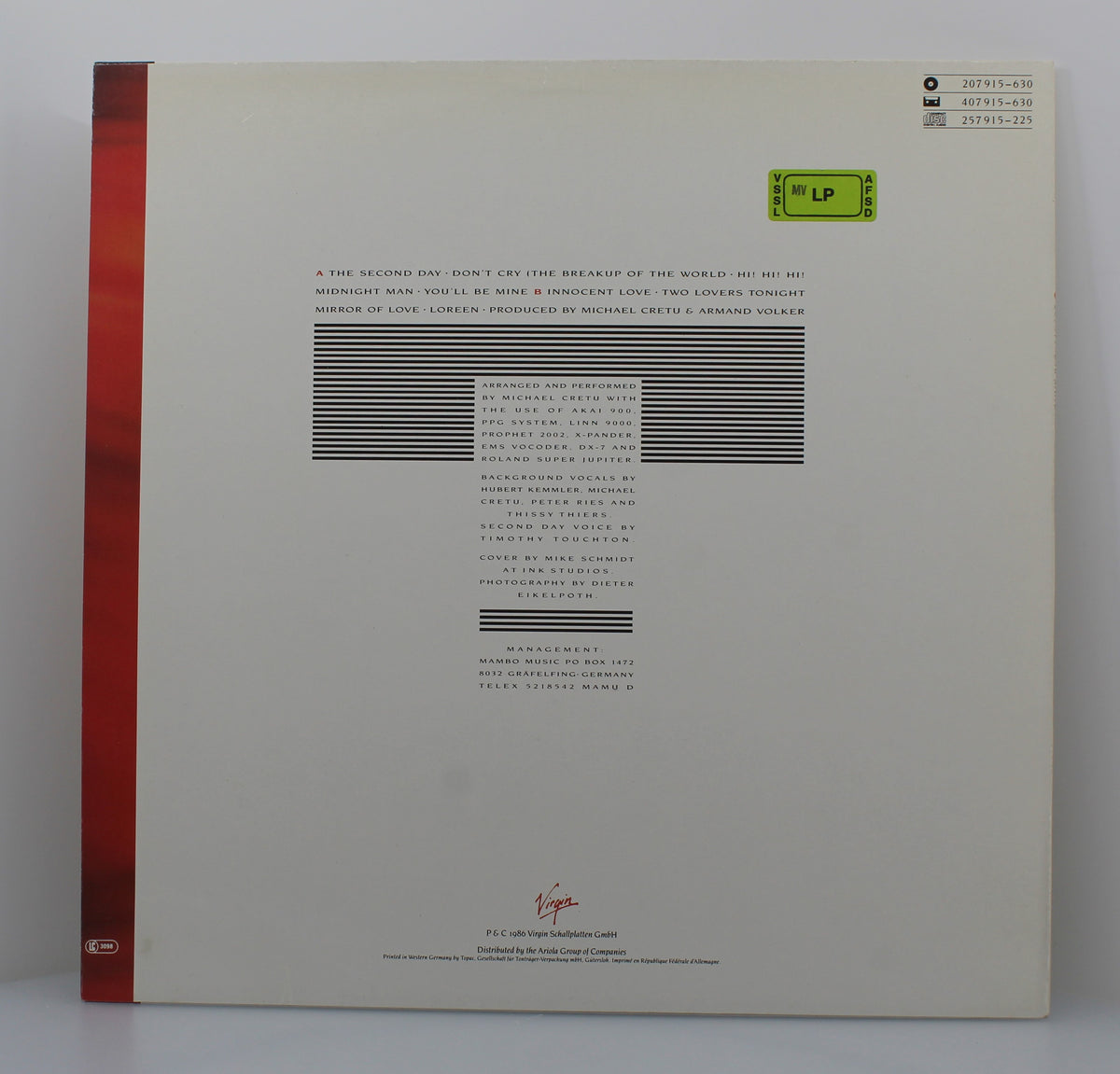 Sandra ‎– Mirrors, Vinyl, LP, Album 33⅓rpm, Europe 1986