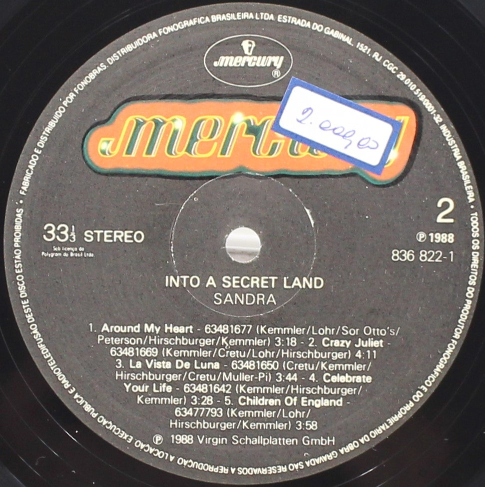 Sandra – Into A Secret Land, Vinyl, LP, Album 33⅓rpm, Brazil 1989
